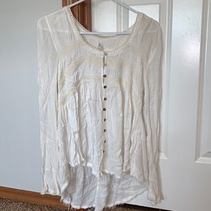 White free people blouse, size small